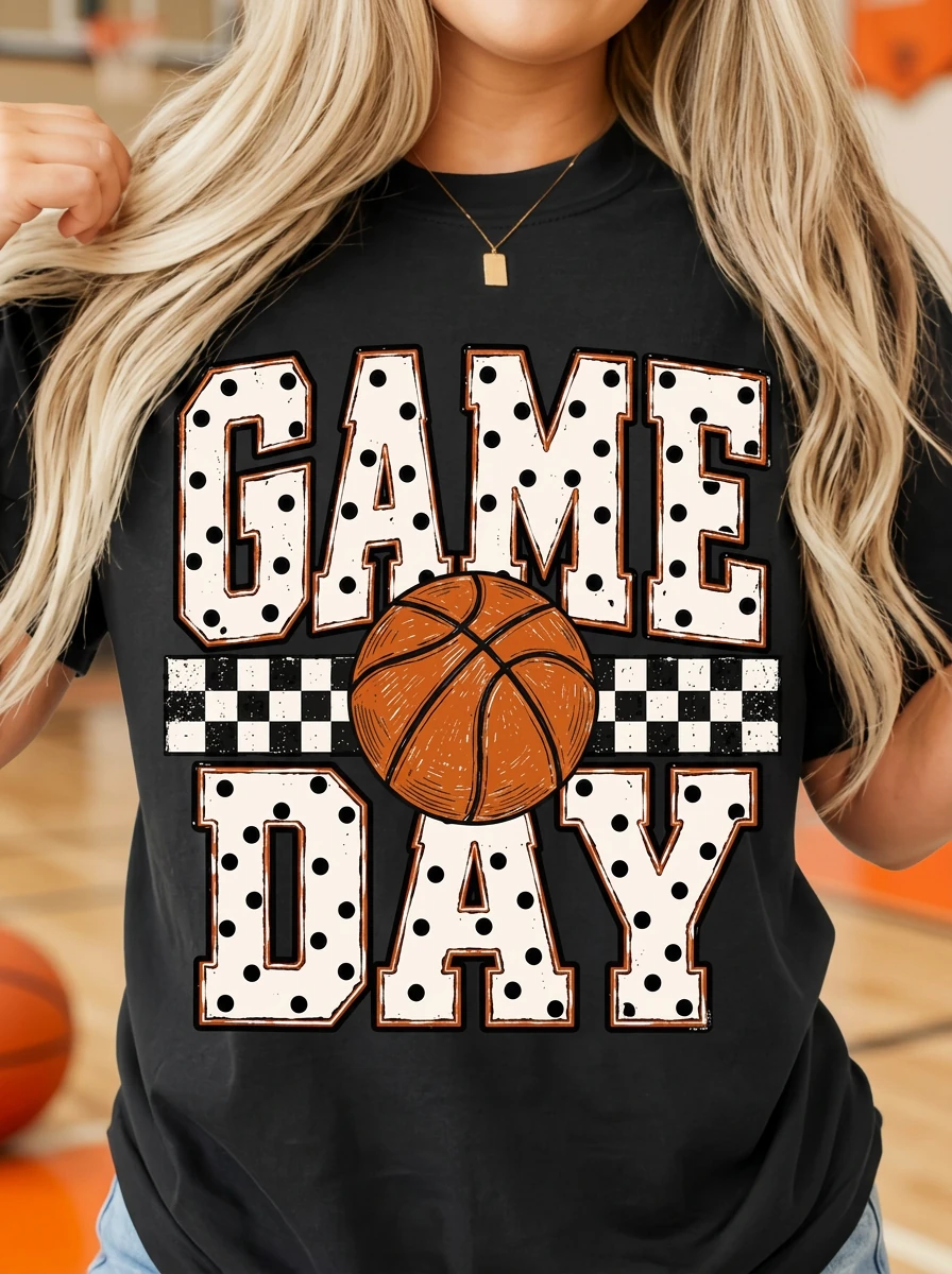 Game Day design printed on the shirt