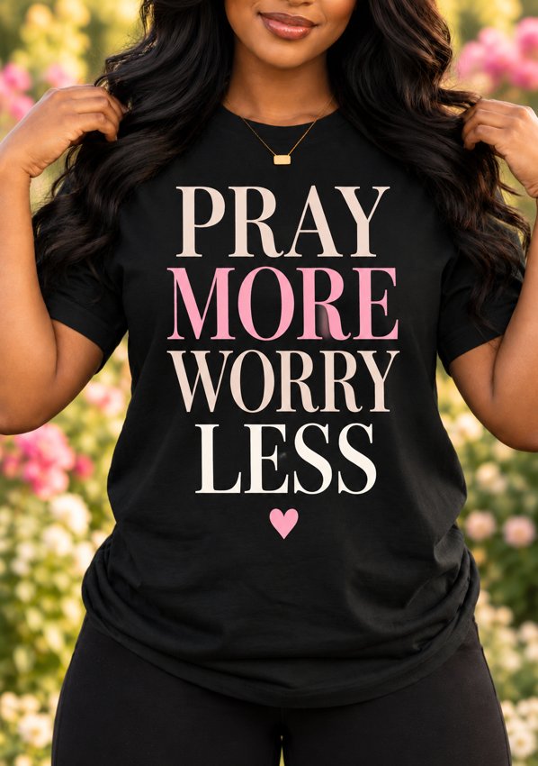 Faith & Inspirational artwork on the same model with a niche-matched shirt and scene