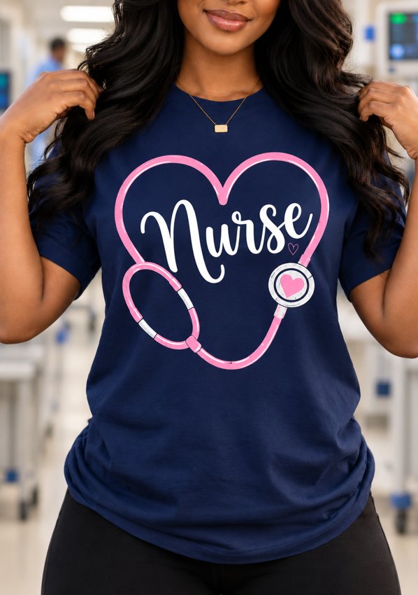 Nurse Life artwork on the same model with a niche-matched shirt and scene